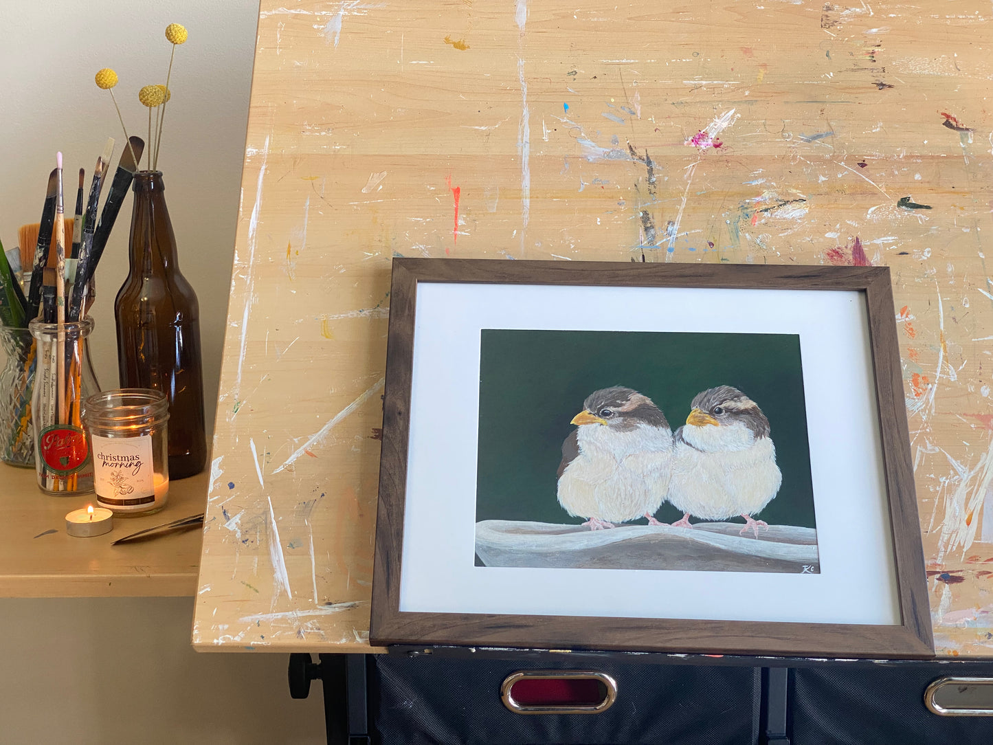 "Two Birds, One Stone" Original Painting
