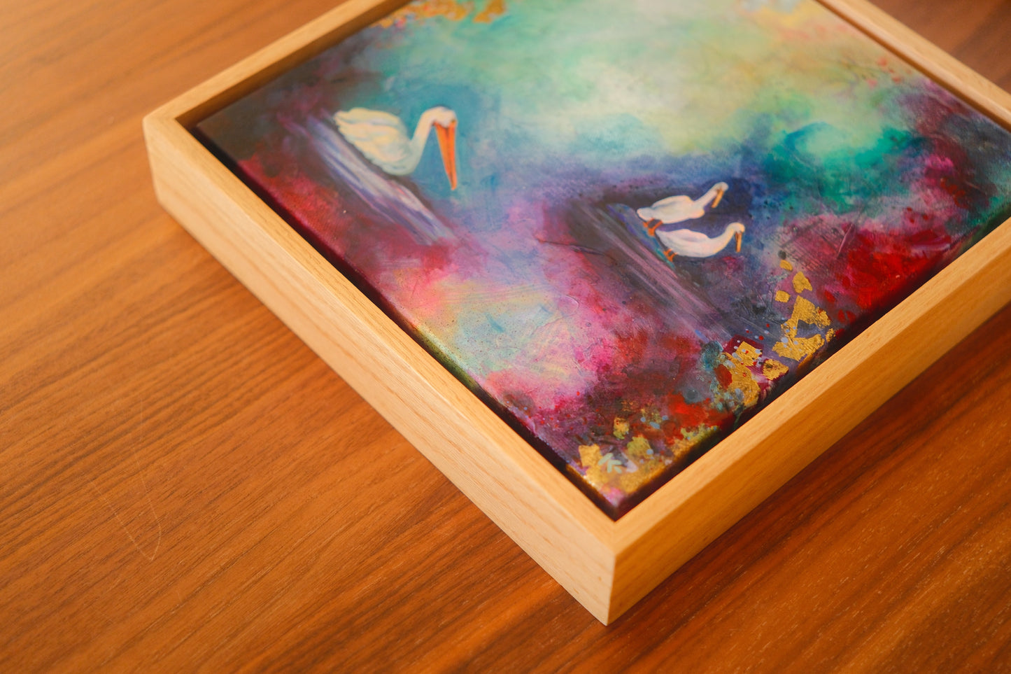 "Pelicans on Lake Nemeiben" Original Painting