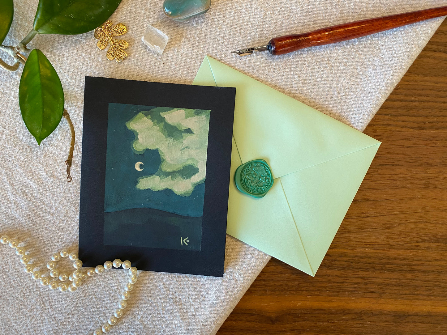 Night Sky Card | Misty Green