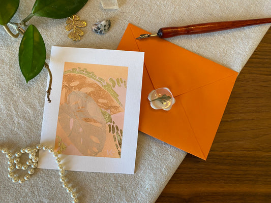 Peach Leaves Card