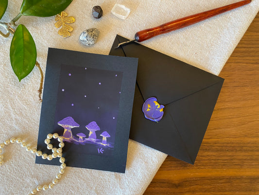 Gilded Shrooms Card | Purple